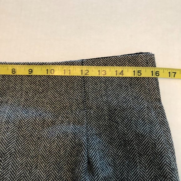 Vintage Other Destination Women's Gray Black Fishbone Wool Maxi Skirt sz 12 DG - Picture 5 of 6